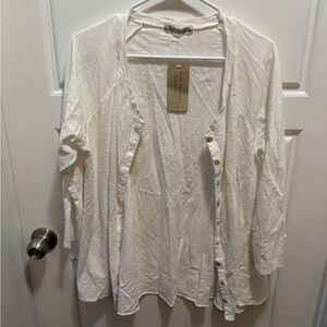 NWT Cut Loose Cream All Natural Fibers Cardigan Size XL